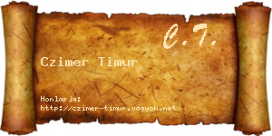 Czimer Timur névjegykártya